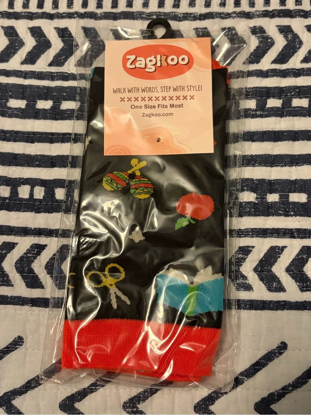 Fun Dress ‘Nacho' Socks with Red Cuff